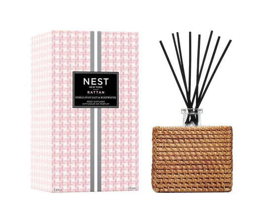 Rattan-Himalayan Salt & Rosewater Reed Diffuser - Gaines Jewelers