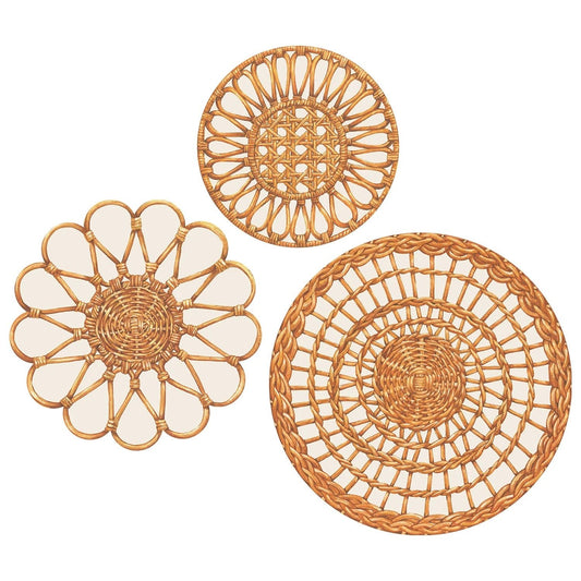 Rattan Weave Serving Papers - Gaines Jewelers