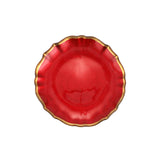 Red Cocktail Plate-Baroque Glass - Gaines Jewelers