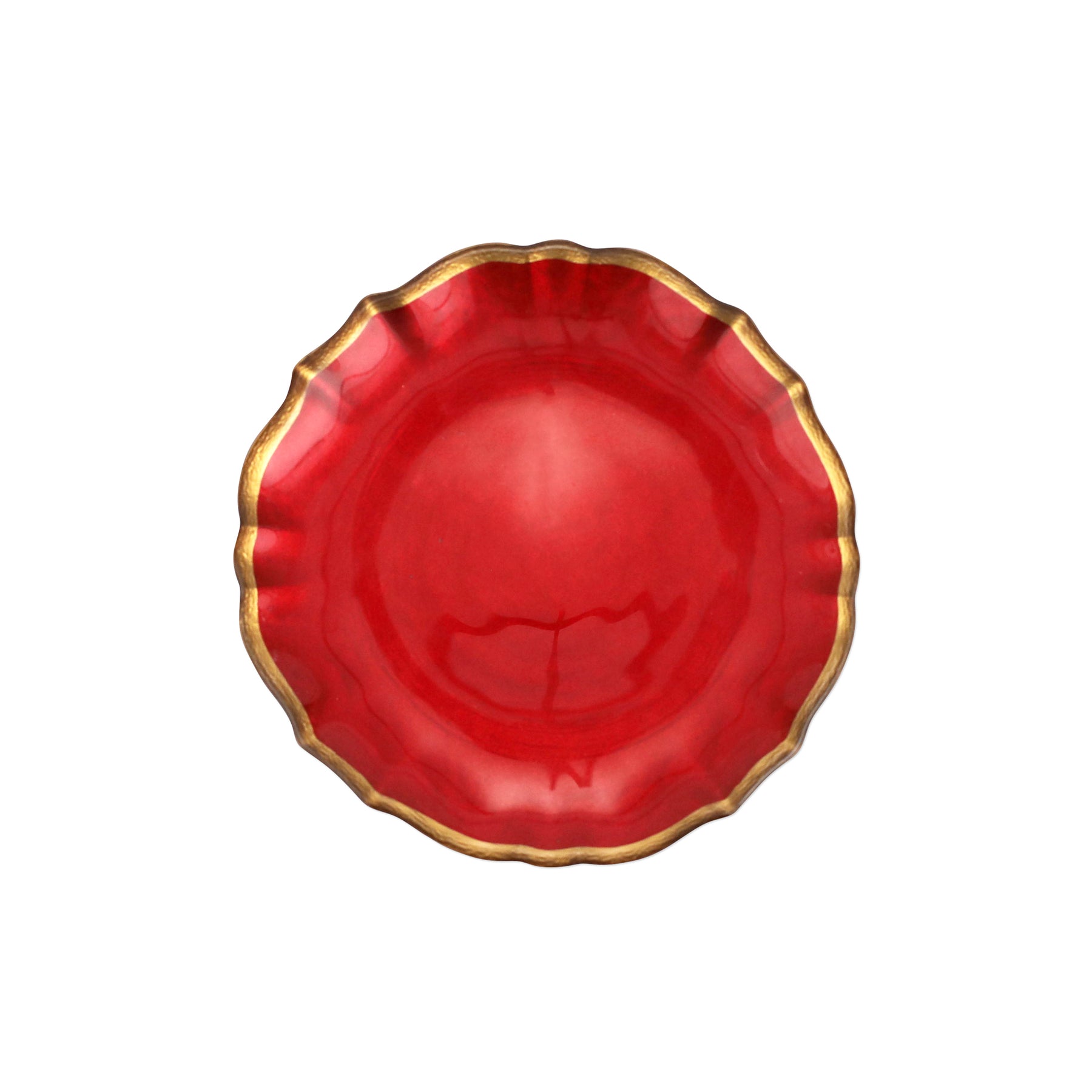Red Cocktail Plate-Baroque Glass - Gaines Jewelers