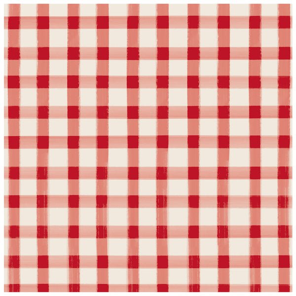 Red Painted Check Cocktail Napkin S/20 - Gaines Jewelers