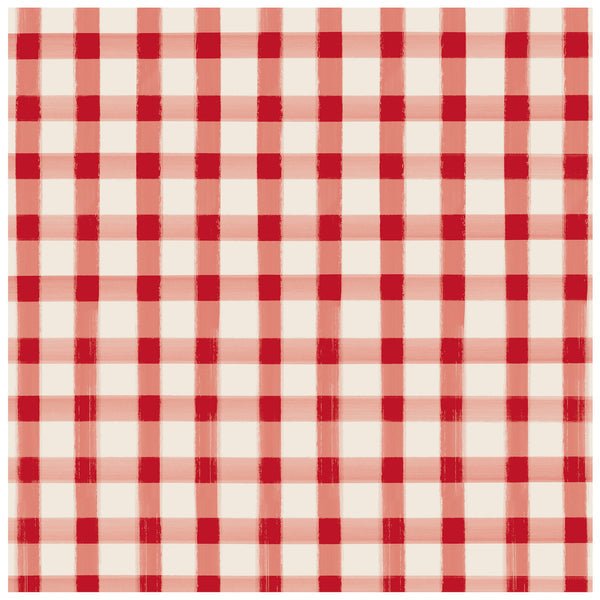 Red Painted Check Cocktail Napkin S/20 - Gaines Jewelers