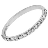 Ring-14k White Gold Diamond Ring halfway - Gaines Jewelers