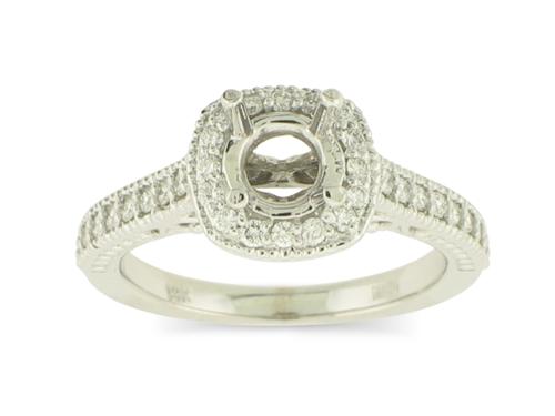 Ring- 14K White Gold Diamond Ring setting - Gaines Jewelers