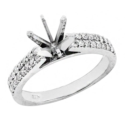 Ring- 14k White Gold Ring 32 rd 0.32 1 Ct head - Gaines Jewelers