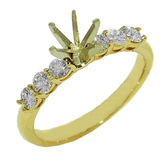 Ring- 14K Yellow Gold Diamond Engagement Ring Semi Set - Gaines Jewelers