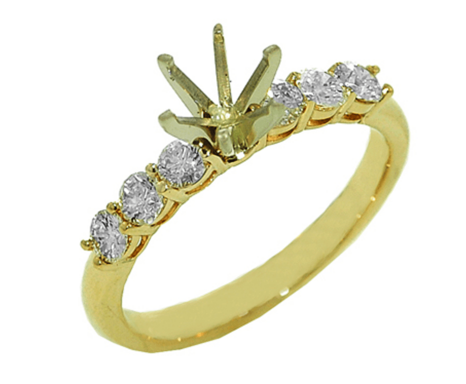 Ring- 14K Yellow Gold Diamond Engagement Ring Semi Set - Gaines Jewelers