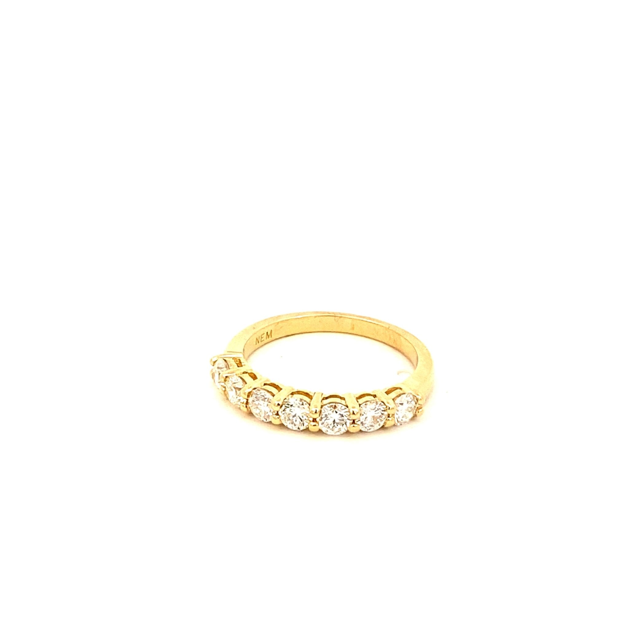 Ring- 14k Yellow Gold Diamond Straight Line =1.00ct - Gaines Jewelers