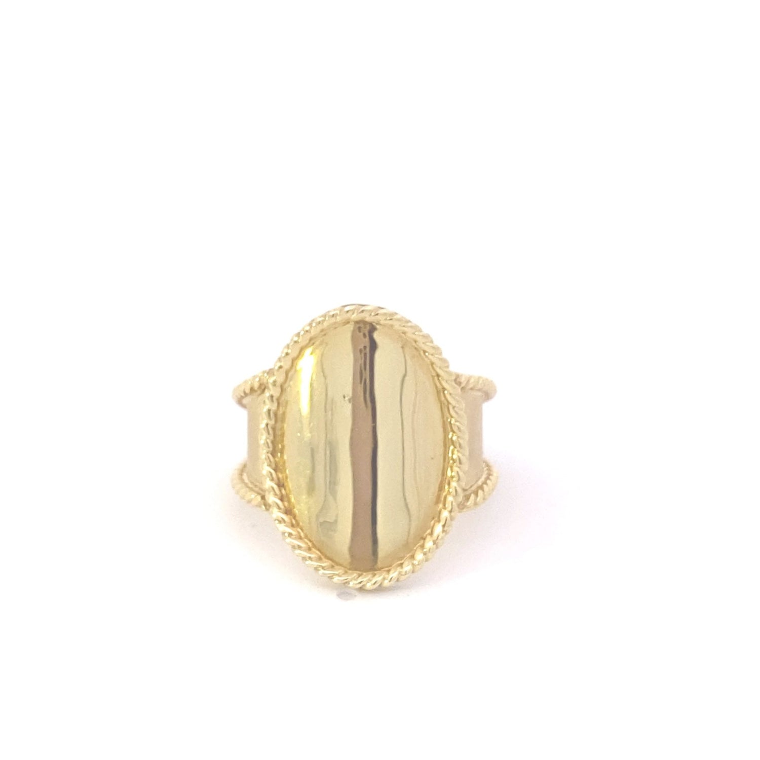 Ring- 14k Yellow Gold Oval Signet Ring - Gaines Jewelers