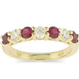 Ring- 14K Yellow Gold Ruby and Diamond Ring - Gaines Jewelers