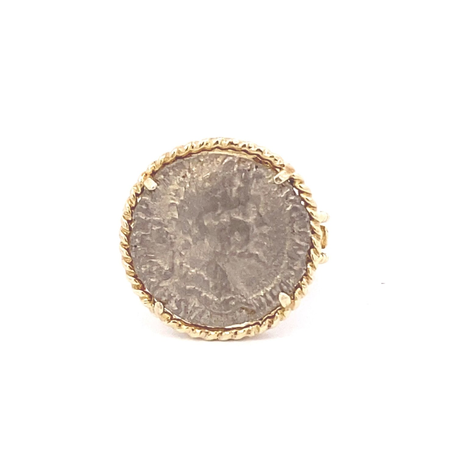 Ring- 14kt Genuine Roman Silver Severus Coin Ring - Gaines Jewelers