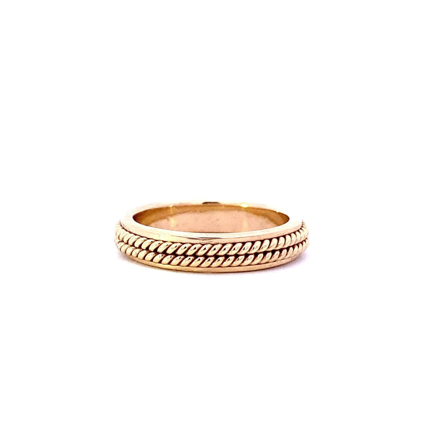 Ring- 14kt yellow gold rope detail band - Gaines Jewelers