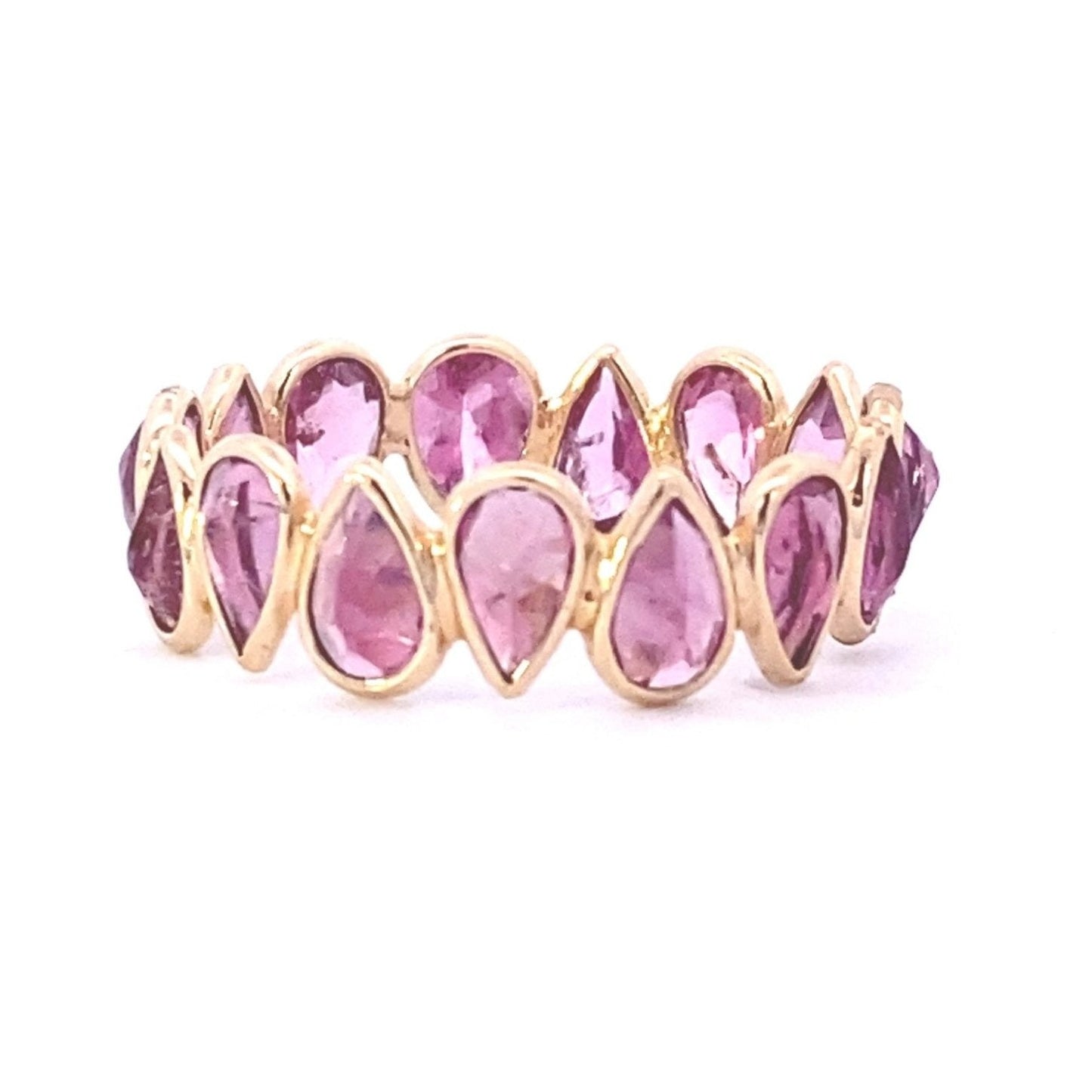 Ring- 14kt yg Sliced Pink Tourmaline Ring - Gaines Jewelers