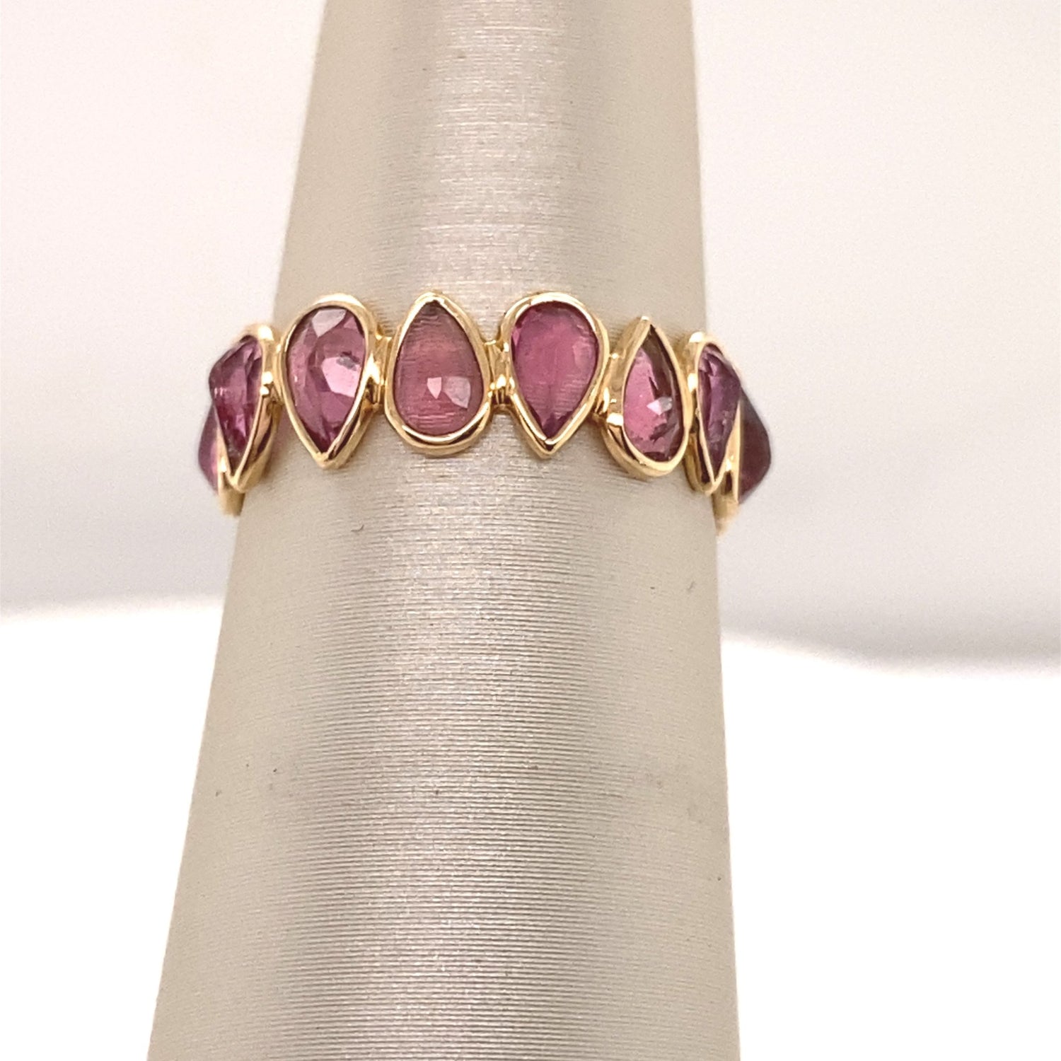 Ring- 14kt yg Sliced Pink Tourmaline Ring - Gaines Jewelers