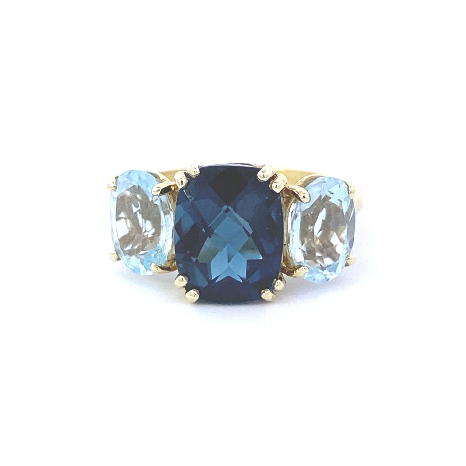 Ring 3 stone blue topaz - Gaines Jewelers