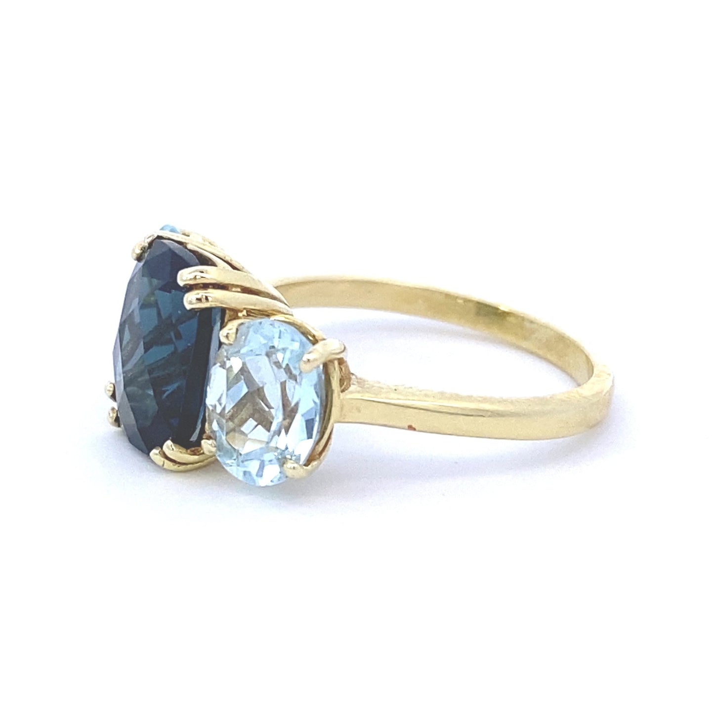 Ring 3 stone blue topaz - Gaines Jewelers