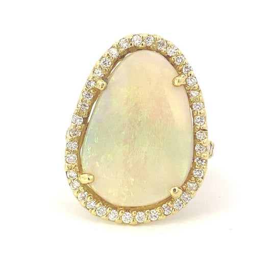 Ring- 9.79ct opal/.56ctw diamond - Gaines Jewelers