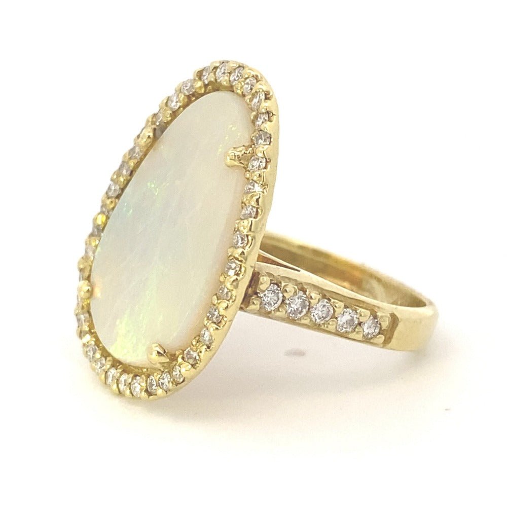 Ring- 9.79ct opal/.56ctw diamond - Gaines Jewelers