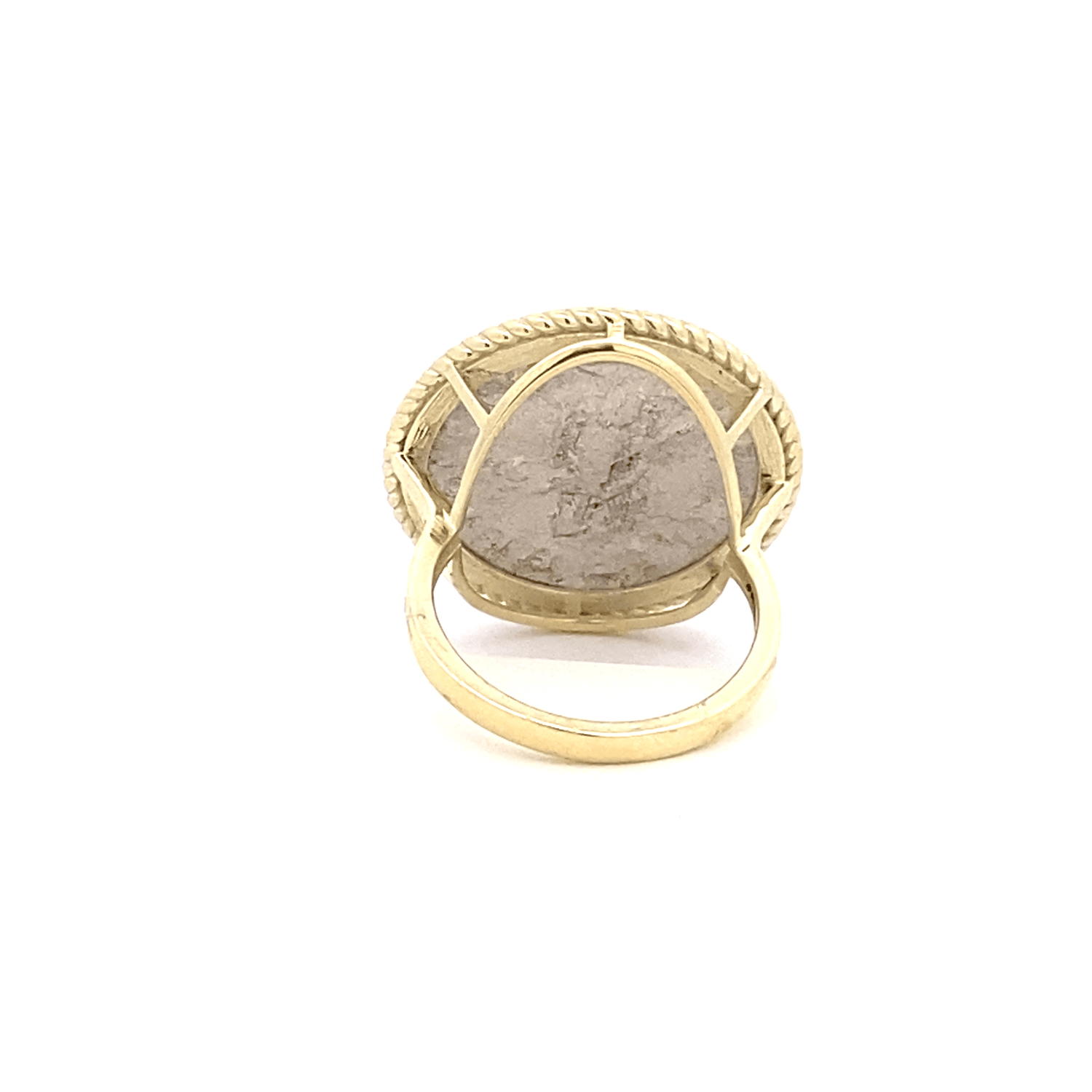 Ring ancient coin in braid bezel - Gaines Jewelers