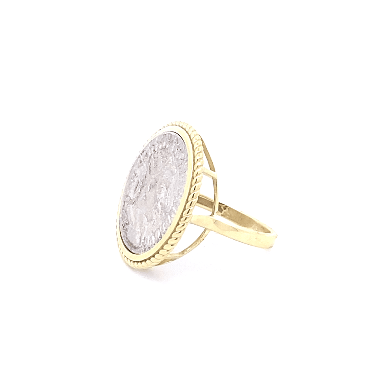 Ring ancient coin in braid bezel - Gaines Jewelers
