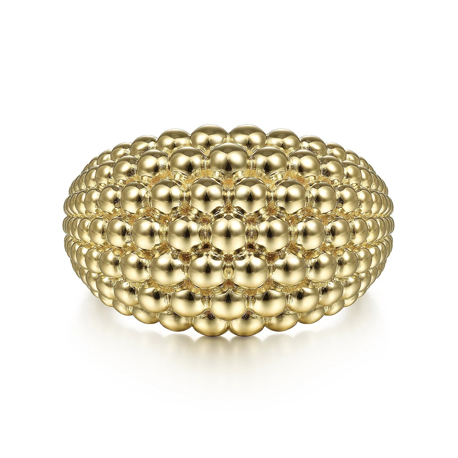 Ring- beaded dome 14k yellow gold - Gaines Jewelers