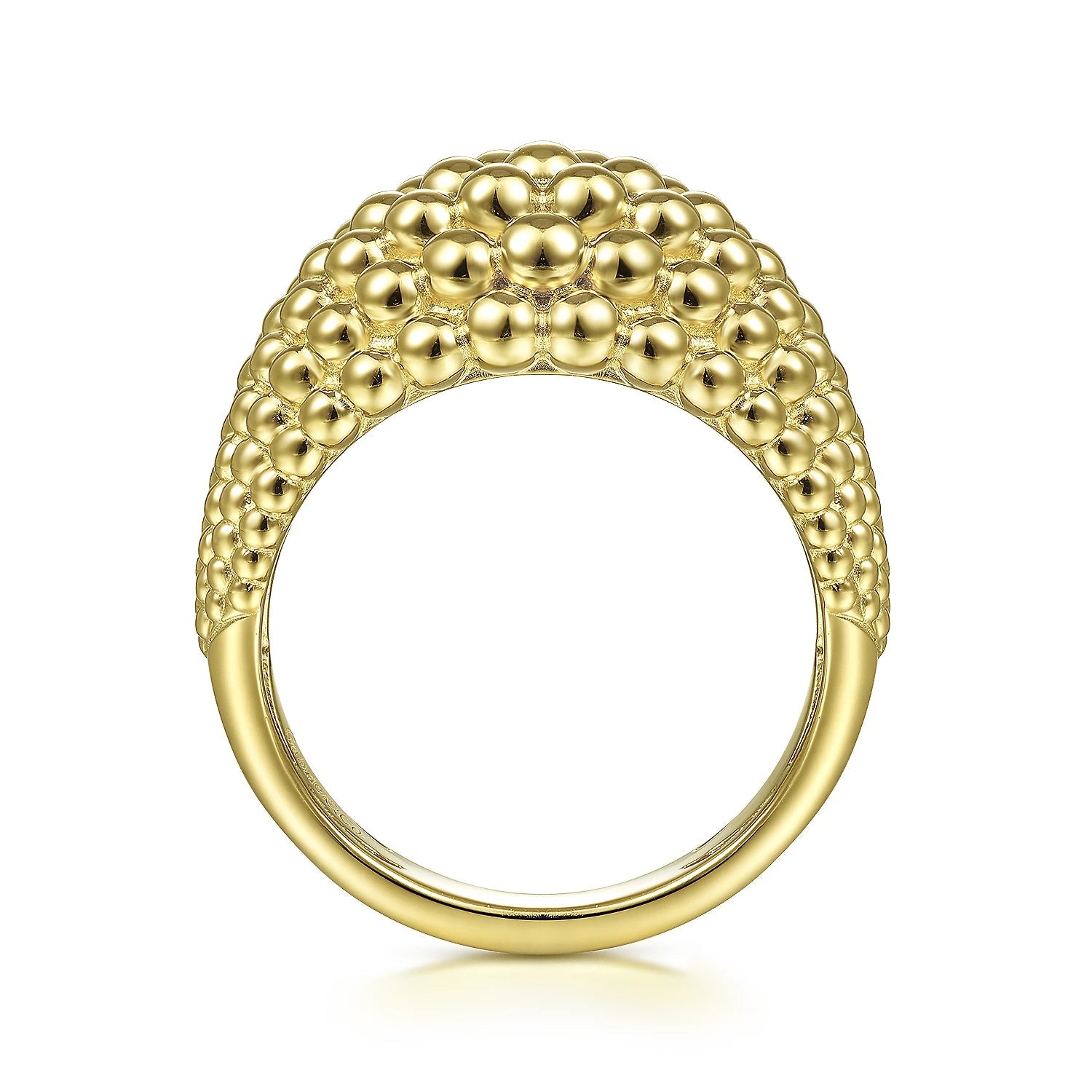 Ring- beaded dome 14k yellow gold - Gaines Jewelers