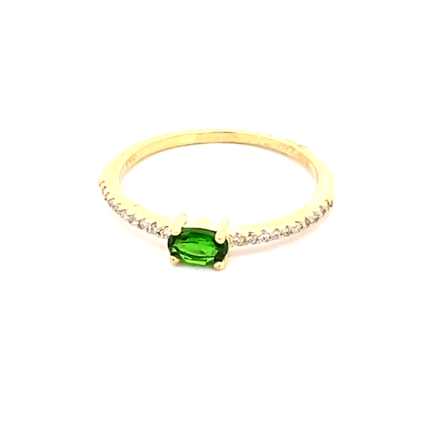 Ring chrome diopside diamond shank - Gaines Jewelers