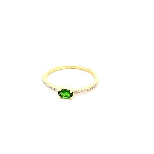 Ring chrome diopside diamond shank - Gaines Jewelers