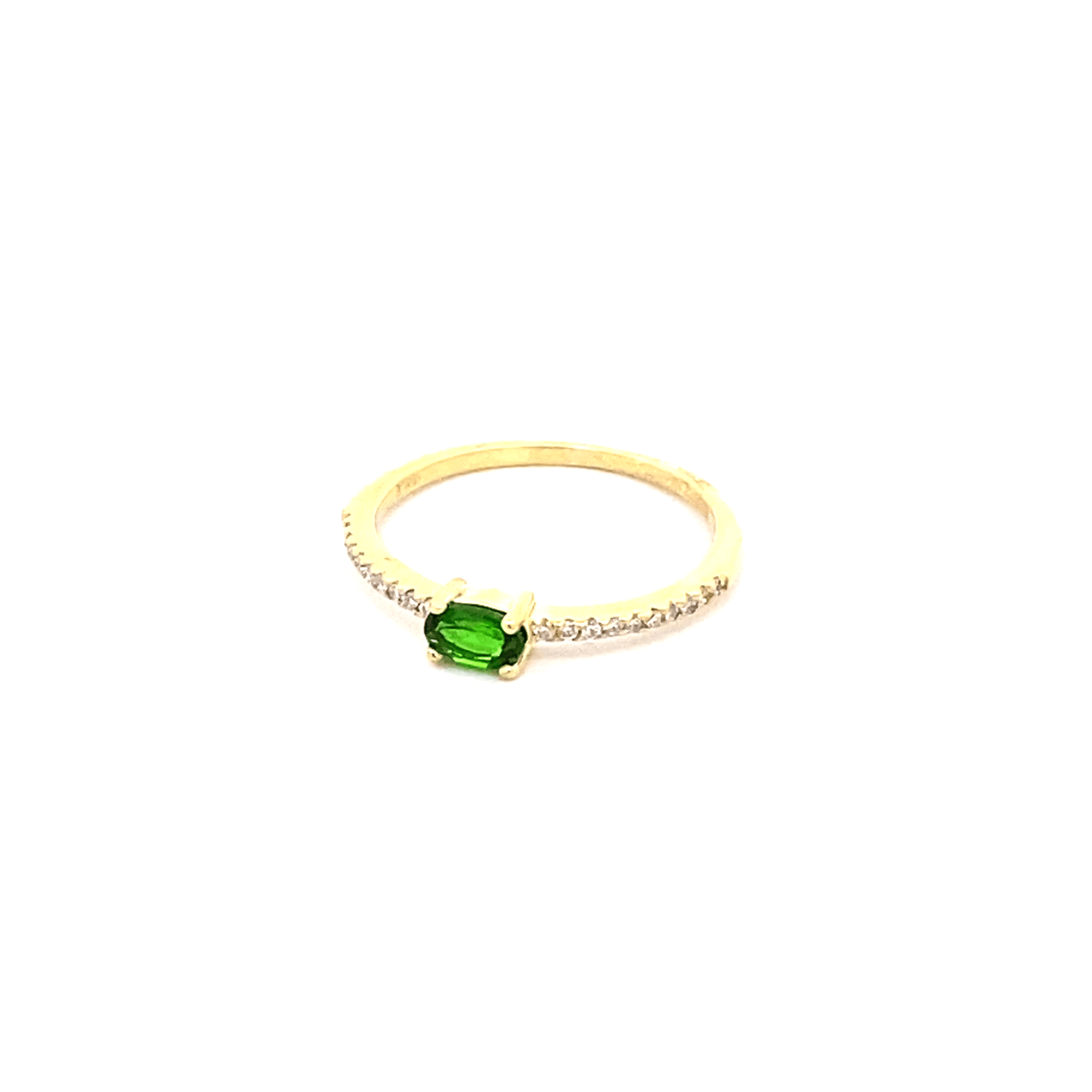 Ring chrome diopside diamond shank - Gaines Jewelers