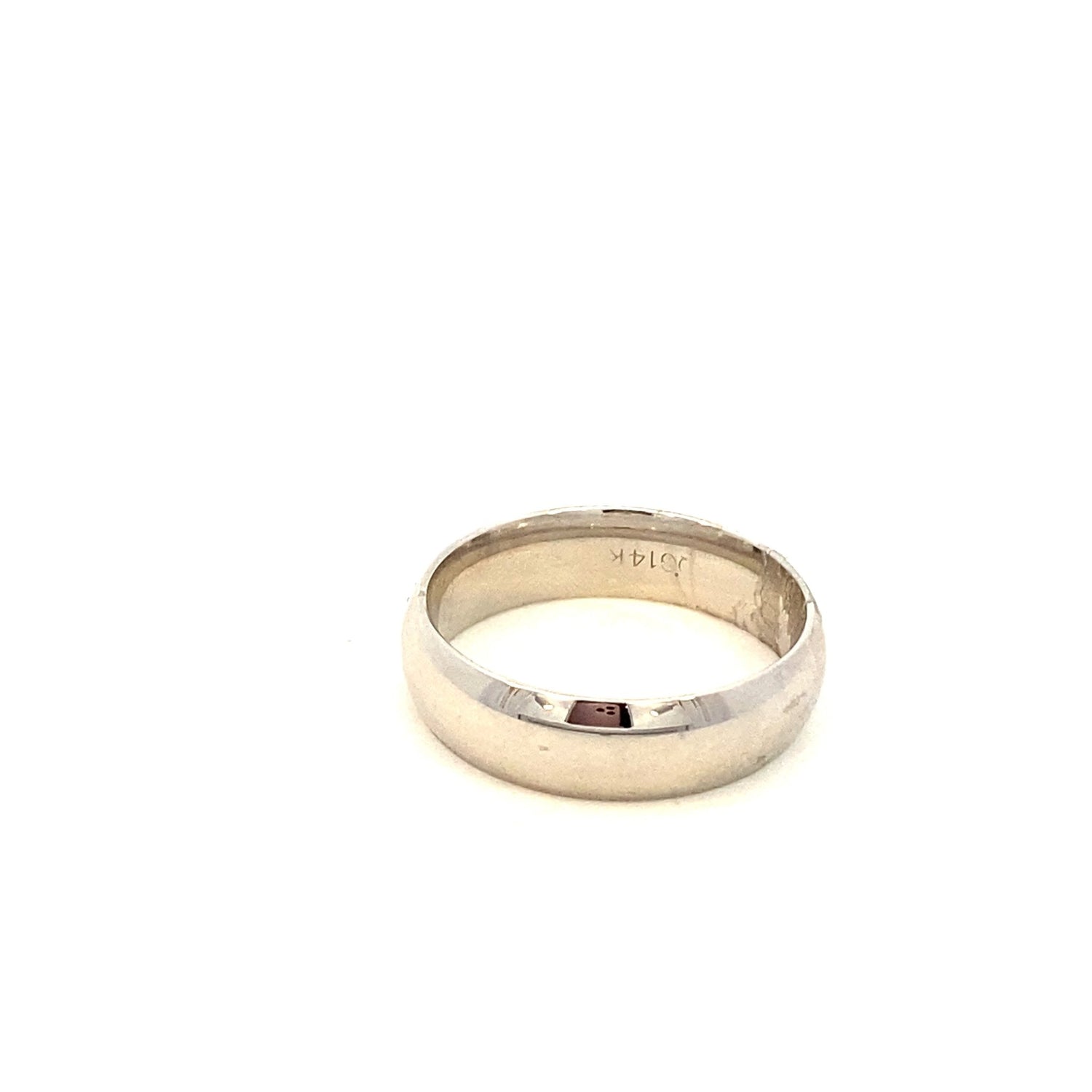 Ring- comfort fit 6mm 14k wg - Gaines Jewelers