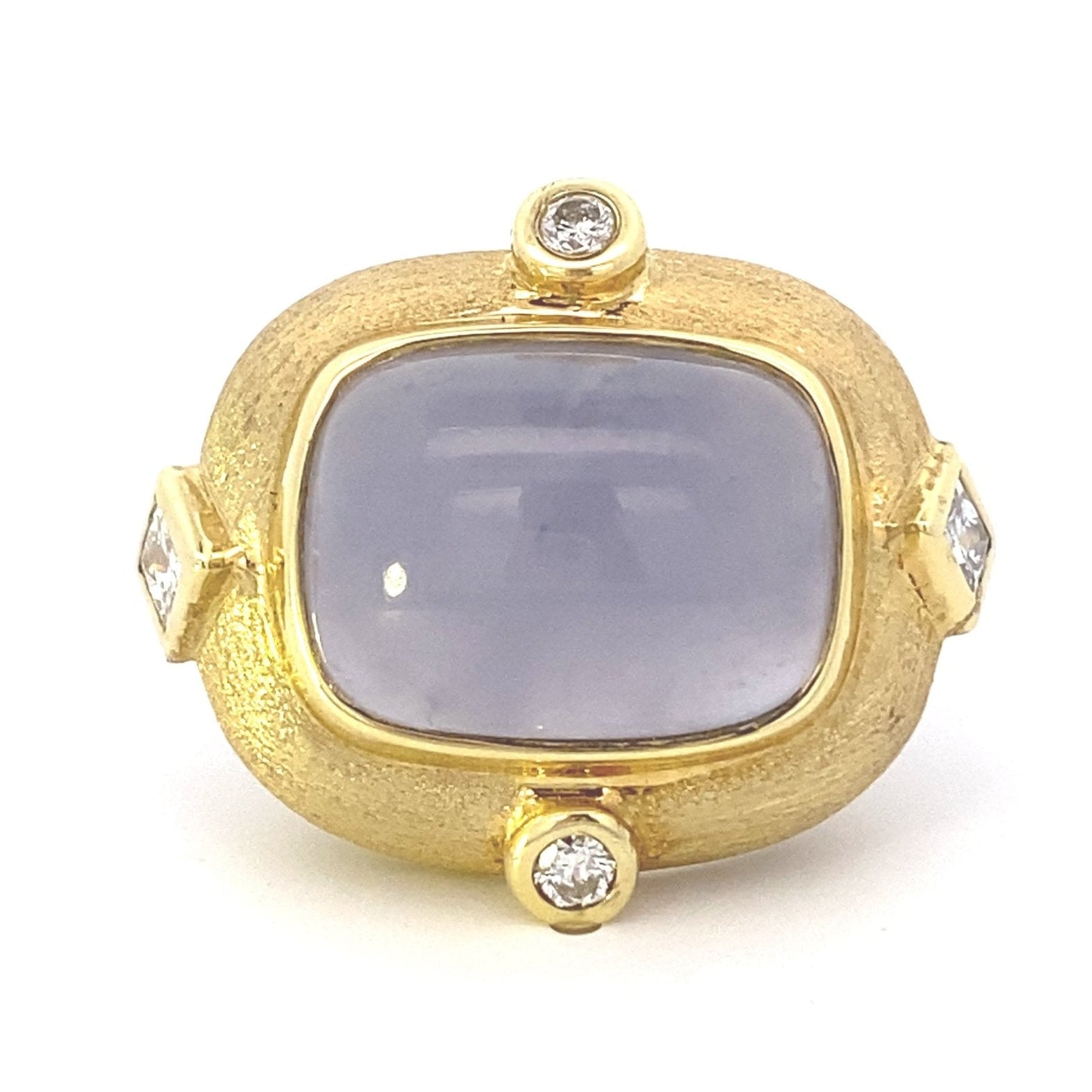 Ring- Dark blue chal ring w/dia - Gaines Jewelers