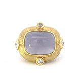 Ring- Dark blue chal ring w/dia - Gaines Jewelers