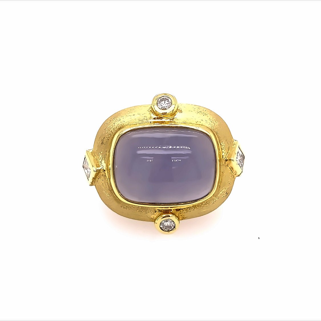 Ring- Dark blue chal ring w/dia - Gaines Jewelers
