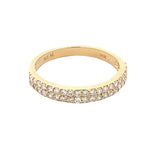 Ring diamond anniversary double row 38=.38ct 14kt yellow gold - Gaines Jewelers