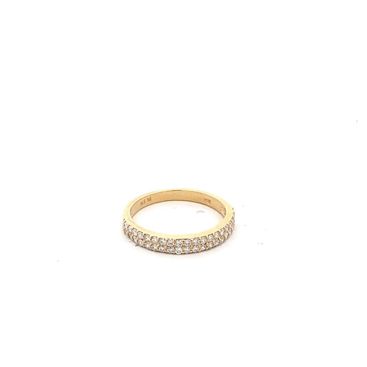 Ring diamond anniversary double row 38=.38ct 14kt yellow gold - Gaines Jewelers