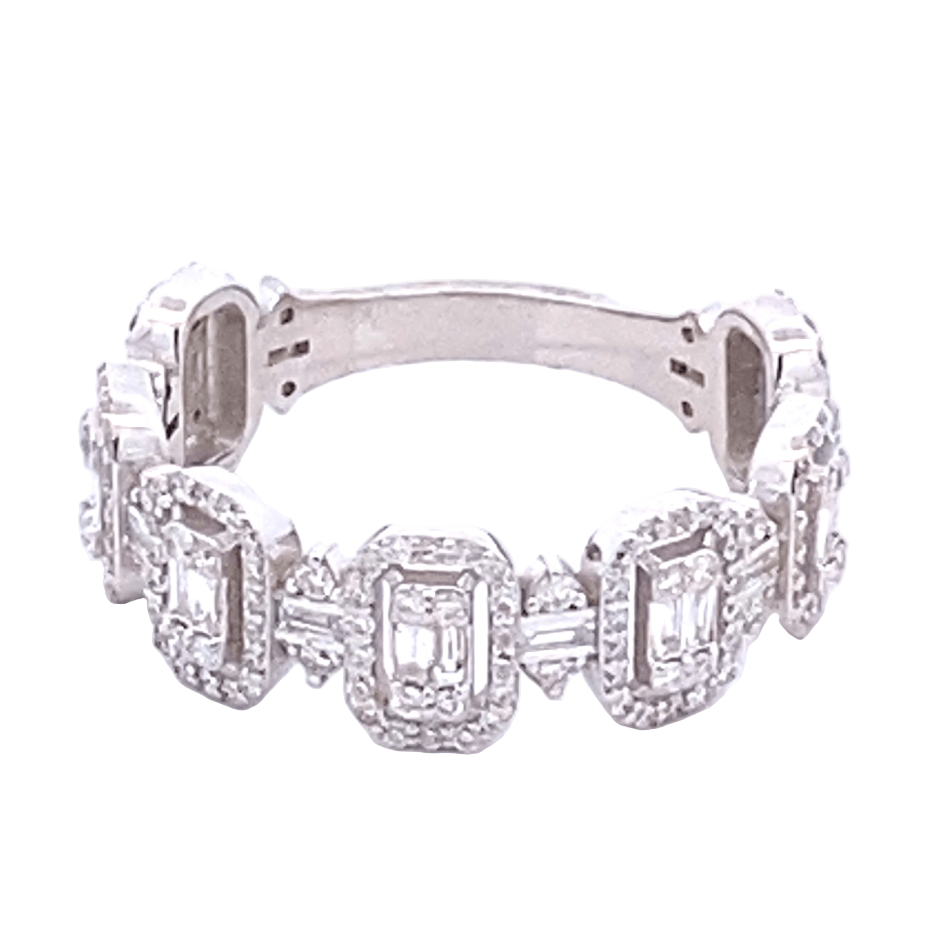 Ring diamond band 7 sections wide - Gaines Jewelers