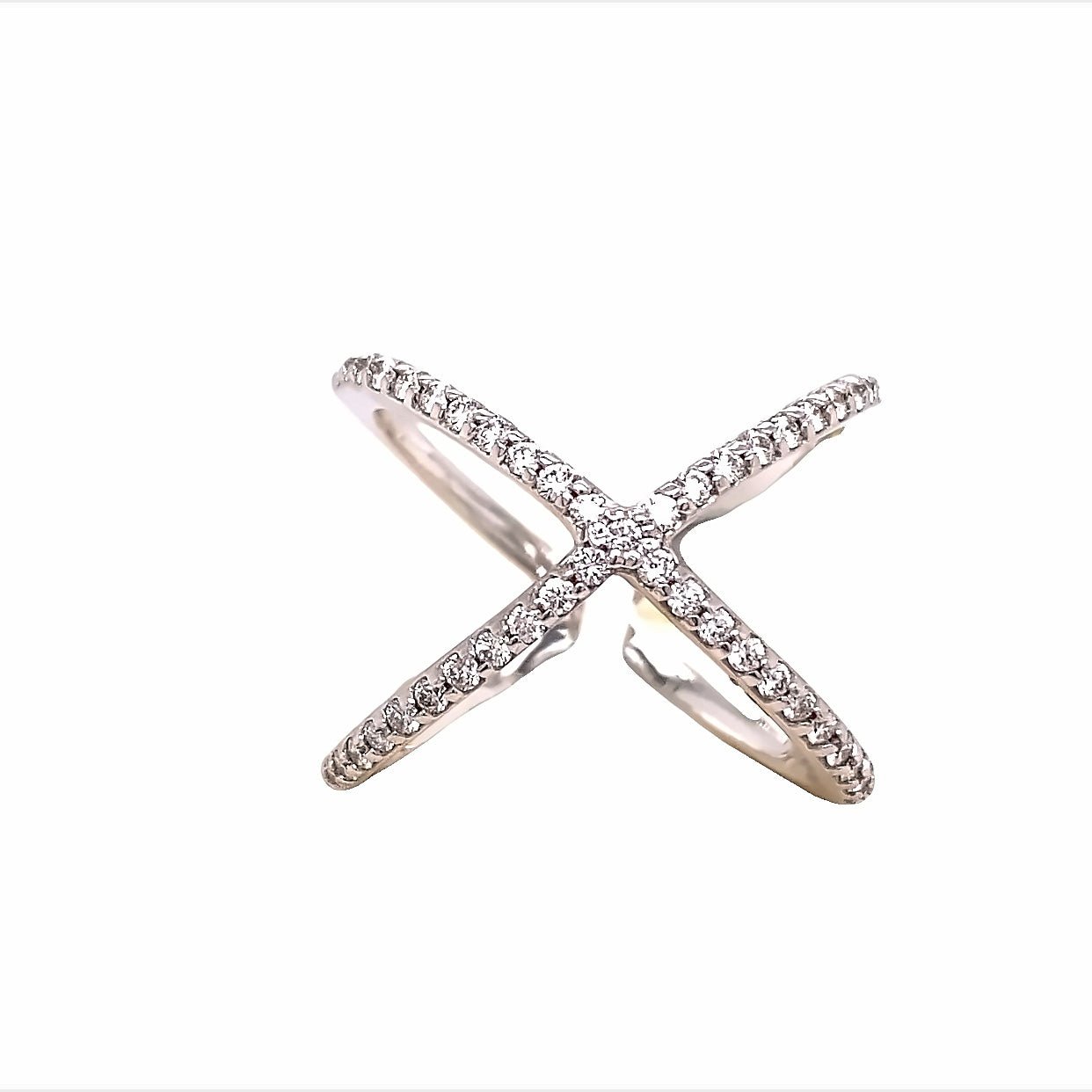 Ring diamond criss cross wide - Gaines Jewelers