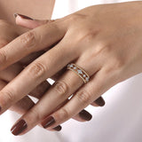 Ring - diamond open band filigree 14kt two tone metal - Gabriel & Co. - Gaines Jewelers