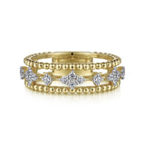 Ring - diamond open band filigree 14kt two tone metal - Gabriel & Co. - Gaines Jewelers