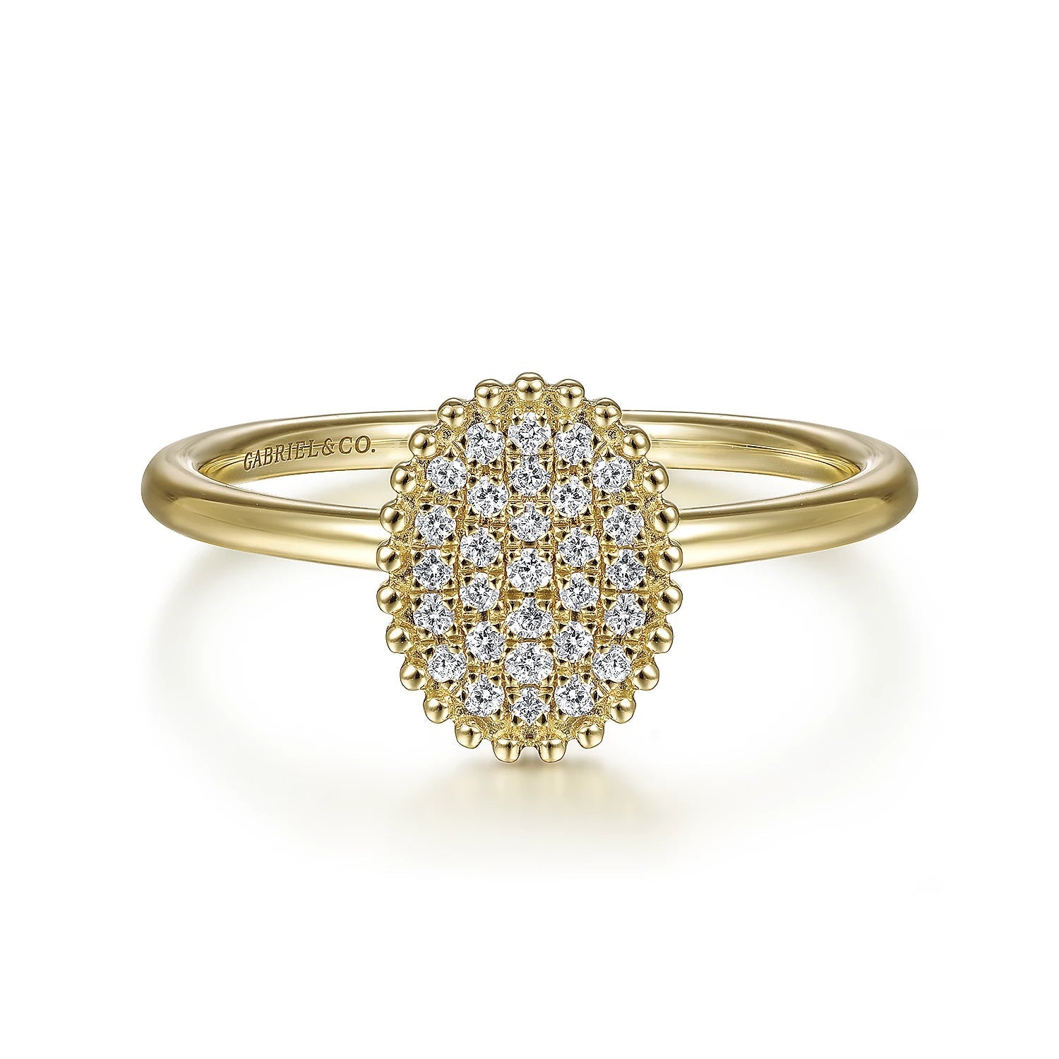 Ring diamond pave' flat oval top - Gaines Jewelers