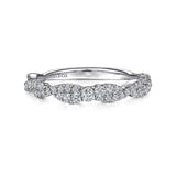 Ring diamond twist band 14kt white gold - Gaines Jewelers