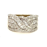 Ring diamond wide criss cross - Gaines Jewelers