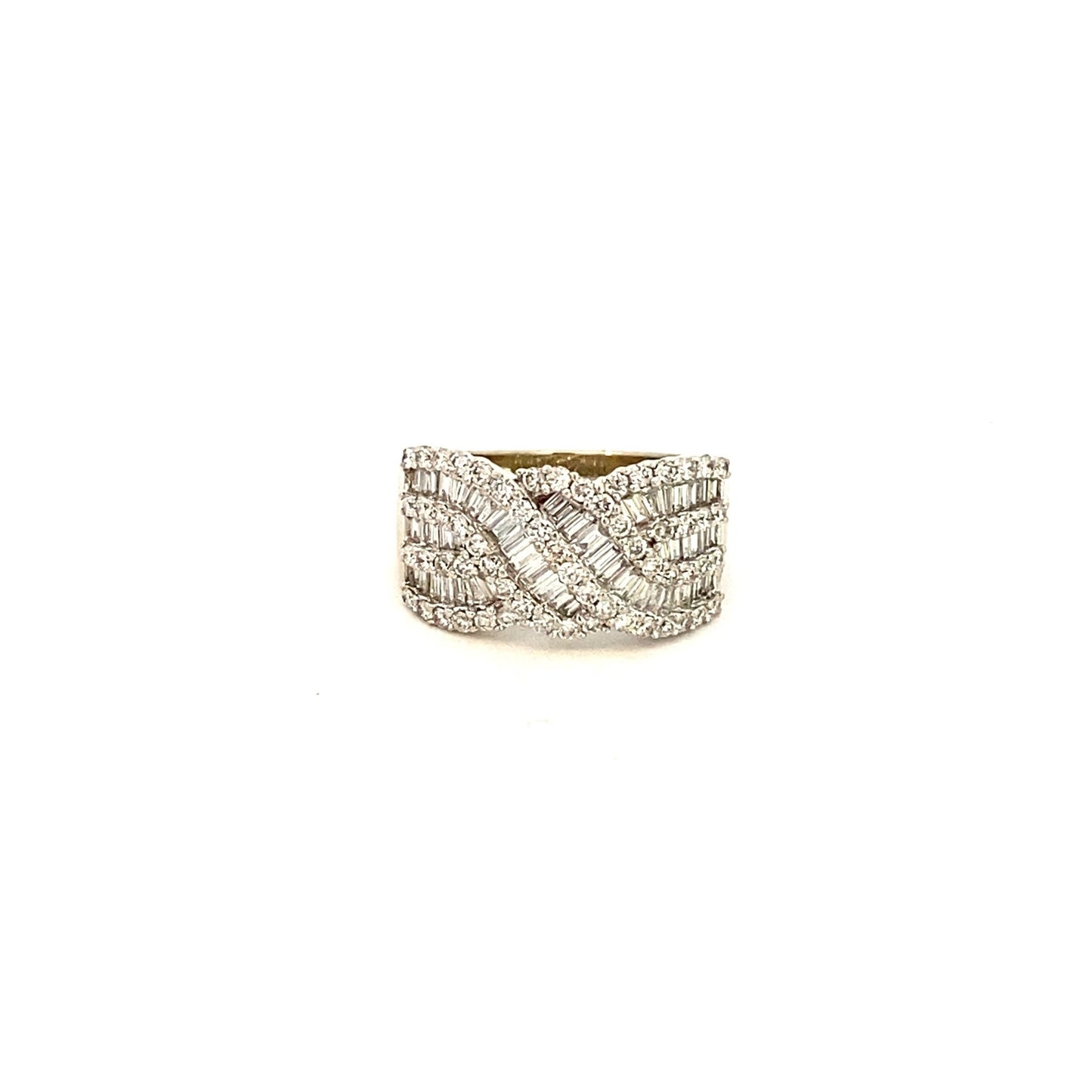 Ring diamond wide criss cross - Gaines Jewelers