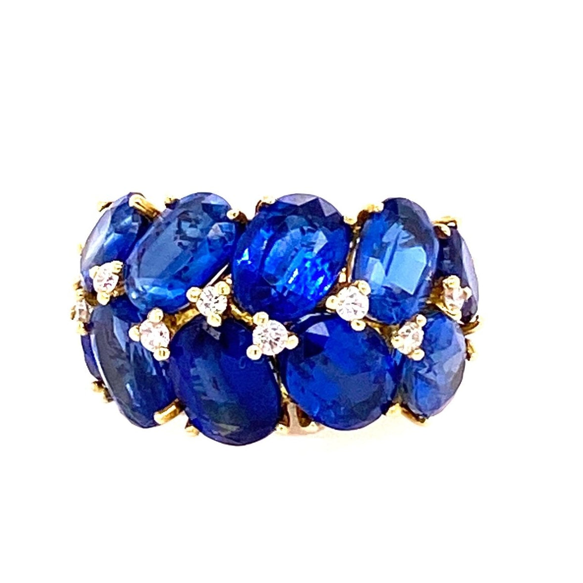 Ring kynite (10) & diamond dome =.24c. 14kt wg - Gaines Jewelers