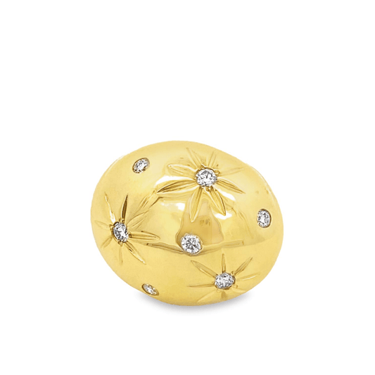 Ring large dome with starbursts of diamonds - Gaines Jewelers
