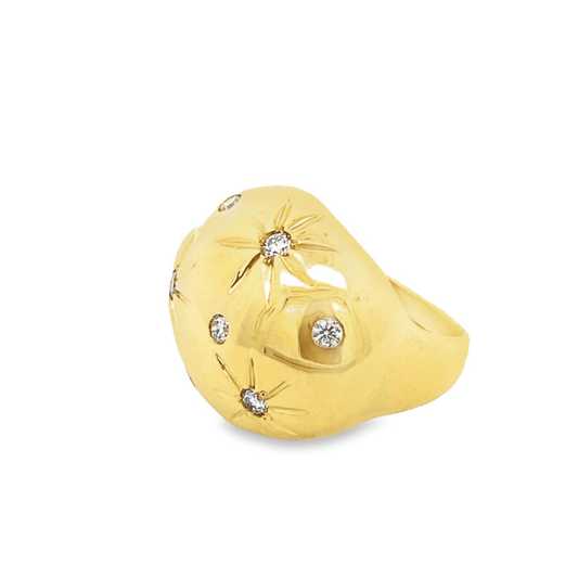 Ring large dome with starbursts of diamonds - Gaines Jewelers