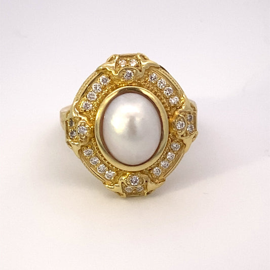 Ring Mabe Diamond Vintage - Gaines Jewelers