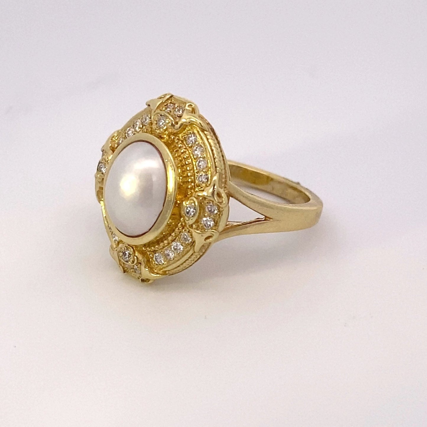 Ring Mabe Diamond Vintage - Gaines Jewelers