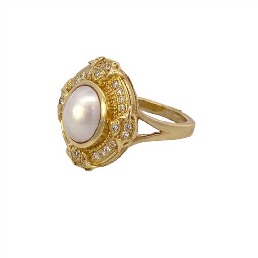 Ring Mabe Diamond Vintage - Gaines Jewelers