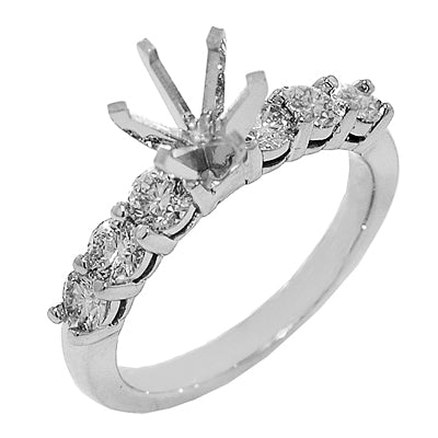 ring mounting diamond shank 14kt white gold - Gaines Jewelers